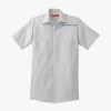 Short Sleeve Striped Industrial Work Shirt Thumbnail